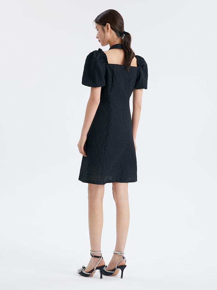 Jacquard Dress With Plunging Neckline GOELIA