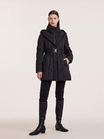 Triple Protection Fabric Hooded Gathered Waist Goose Down Garment GOELIA