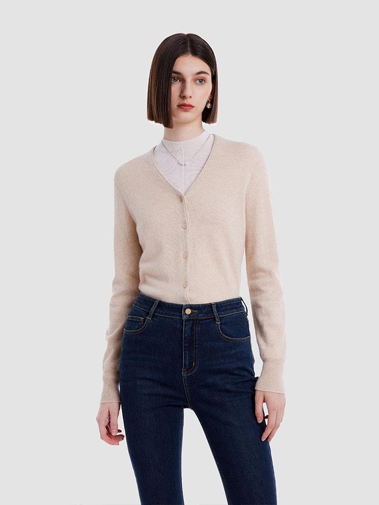 Solid Seamless Cashmere Cardigan GOELIA