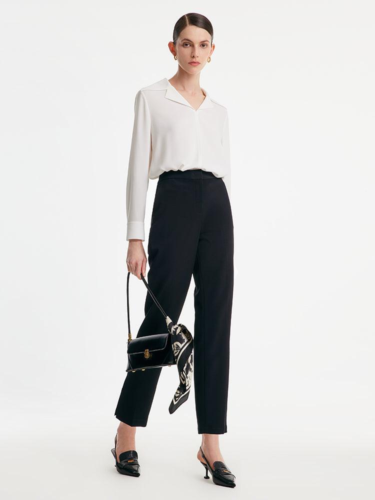 Black Acetate Tapered Pants GOELIA