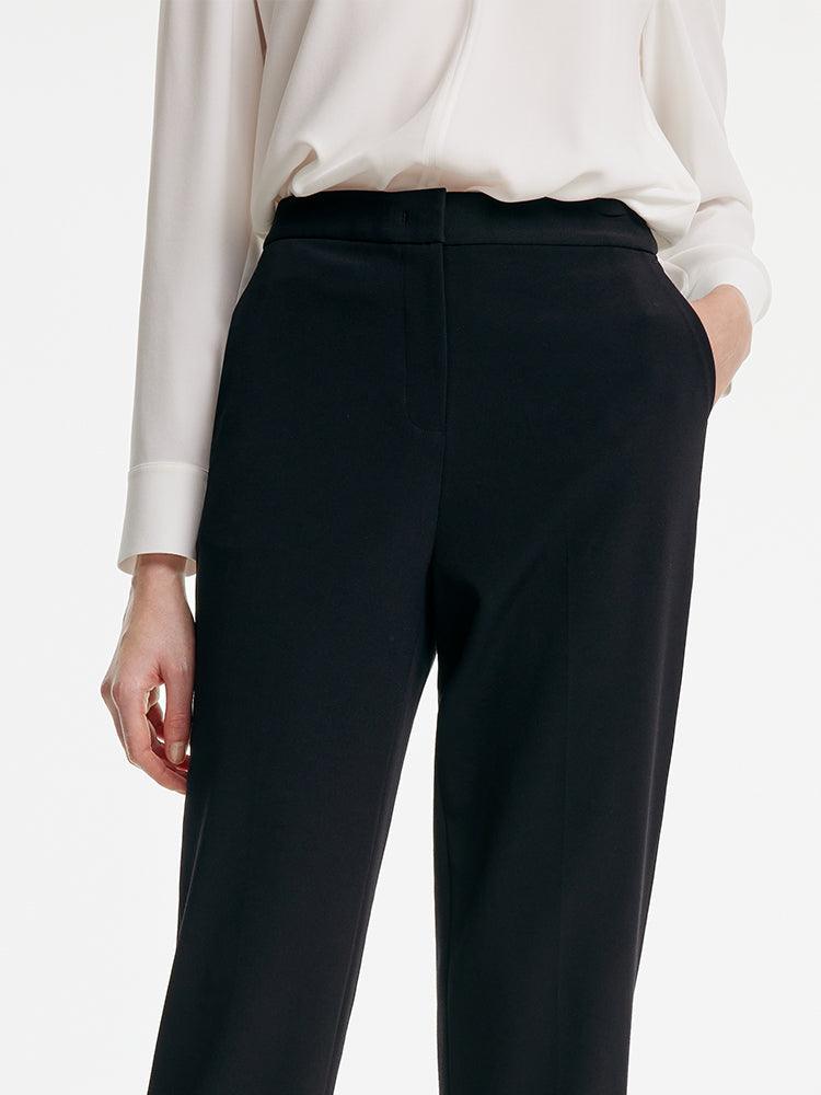 Black Acetate Tapered Pants GOELIA