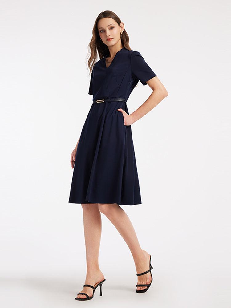 Tencel Knit Gathered Waist Dress GOELIA