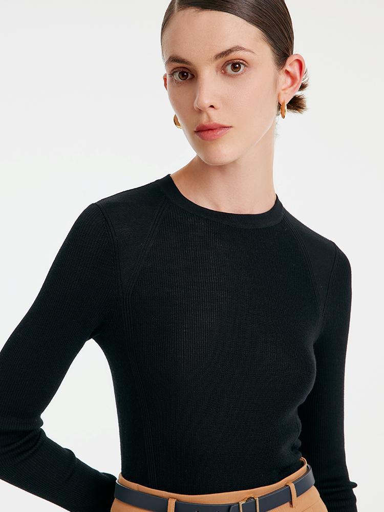 Black Woolen Bottom Shirt GOELIA