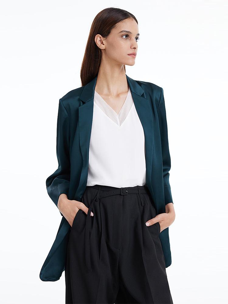 One Button Triacetate Blazer GOELIA