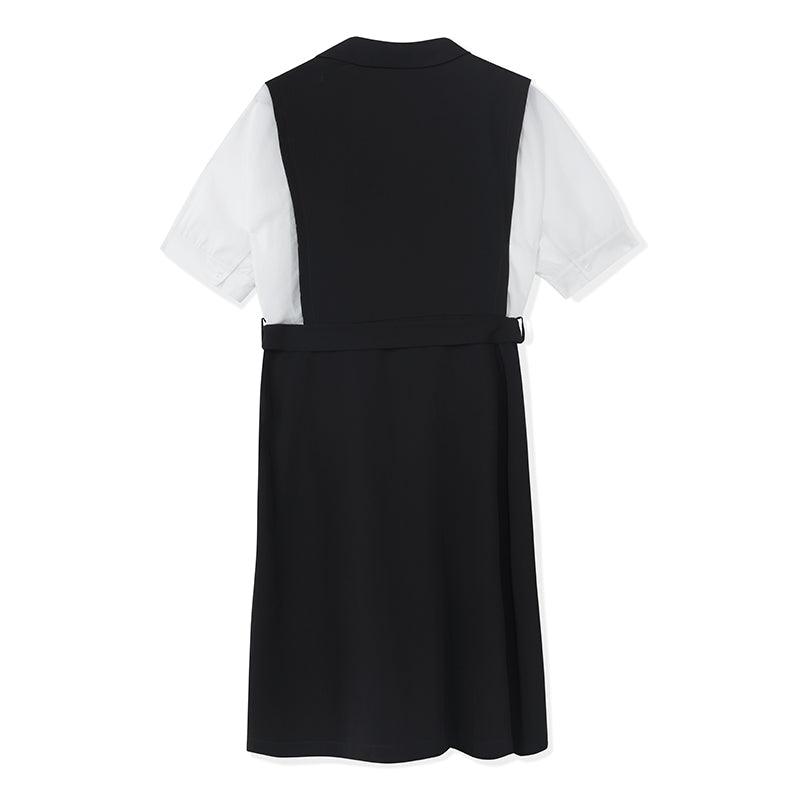 Notched Lapel Double-Breasted Dress GOELIA