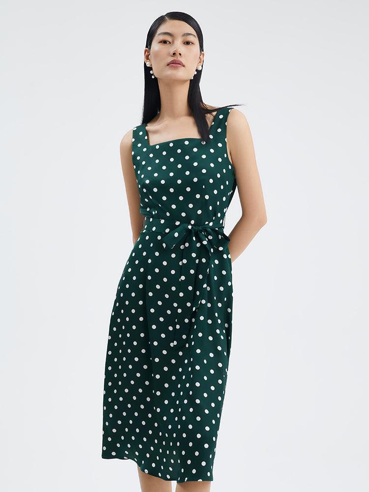 16 MM Pure Silk Polka Dots Dress GOELIA