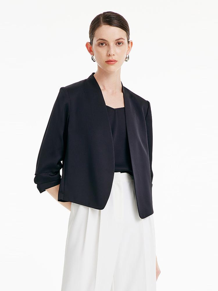 22 Momme Silk Cropped Blazer GOELIA