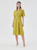 Single-Breasted V-Neck Dress GOELIA
