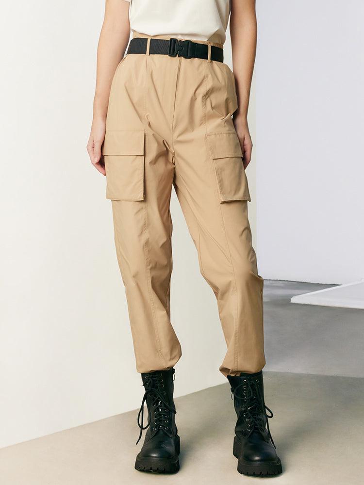 Khaki Street-Style Pants GOELIA