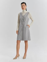 Houndstooth Detachable Tank Dress GOELIA