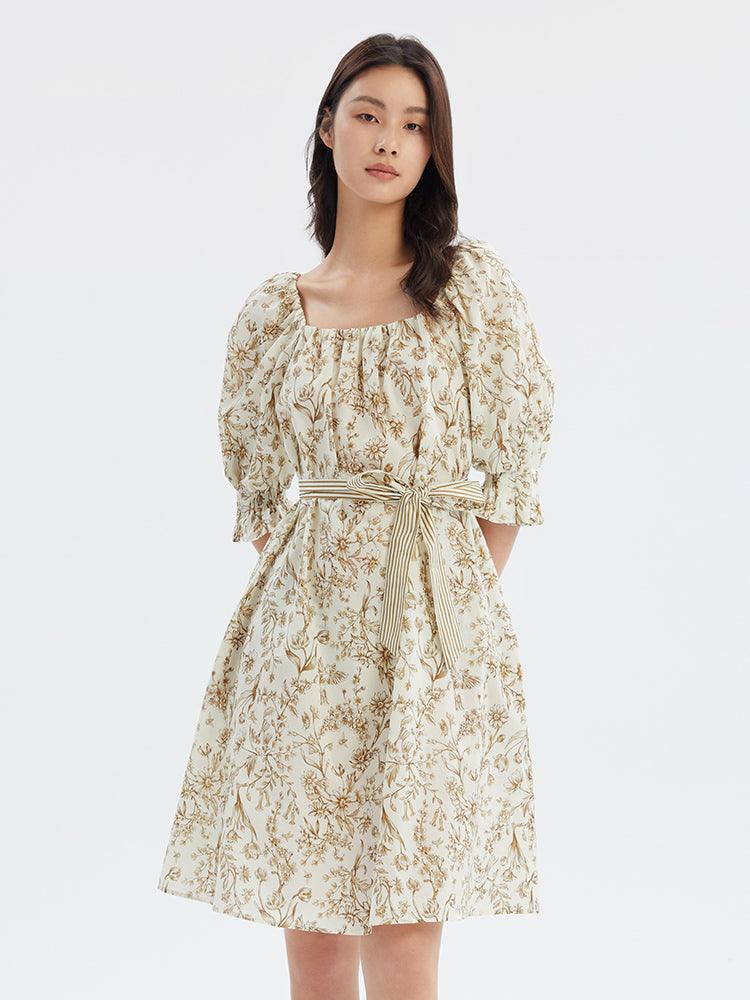 Floral Cotton Printed A-line Dress GOELIA