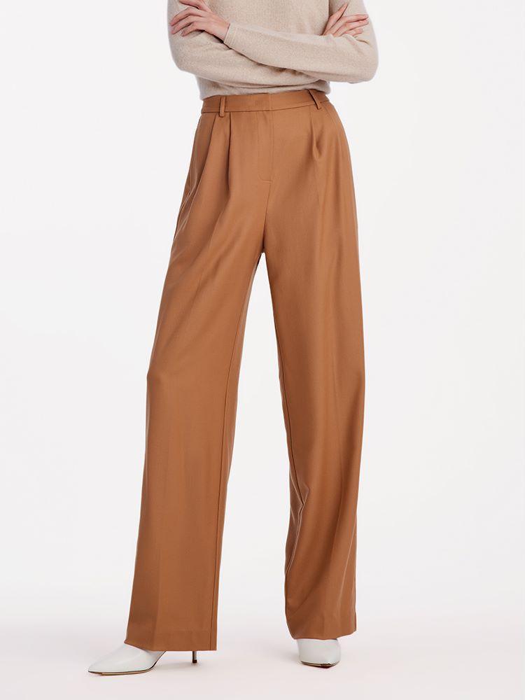 Worsted Wool Straight Full Length Pants GOELIA