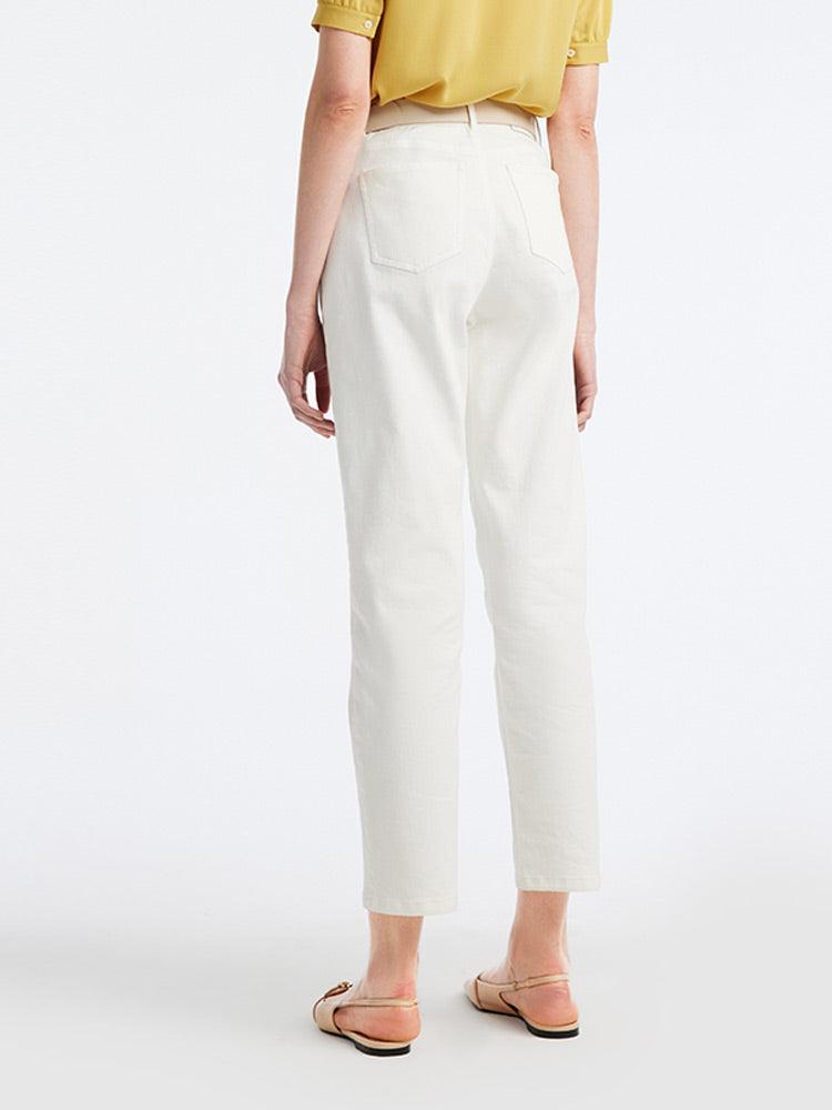 Slim Straight White Jeans GOELIA