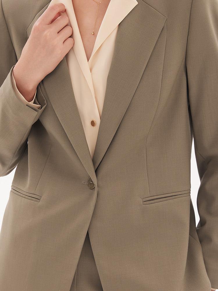 Camel Wool Relaxed Blazer GOELIA