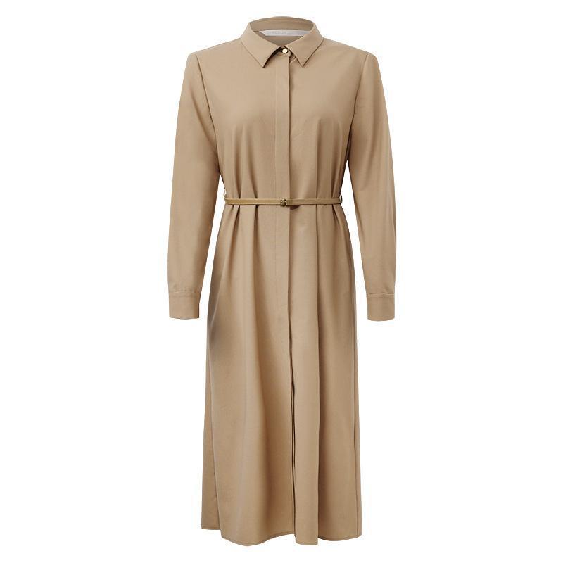 Machine Washable Silk And Wool Shirt Dress GOELIA