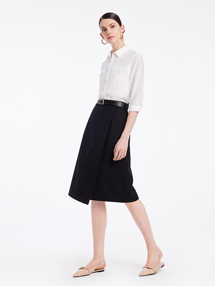 Acetate Shirt Set With Leather Belt GOELIA