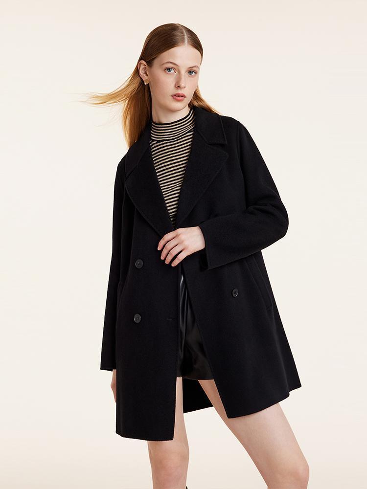 Wool And Cashmere Double-Faced Notched Lapel Coat GOELIA