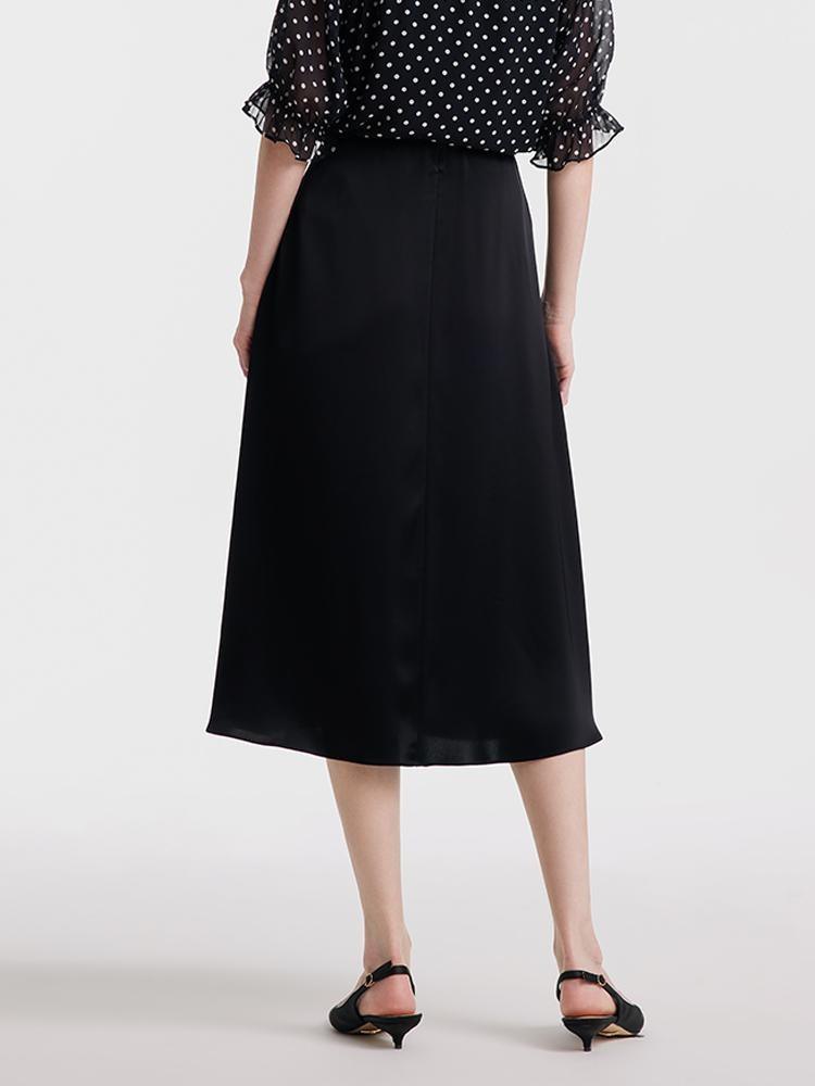 Black Triacetate A-line Skirt GOELIA