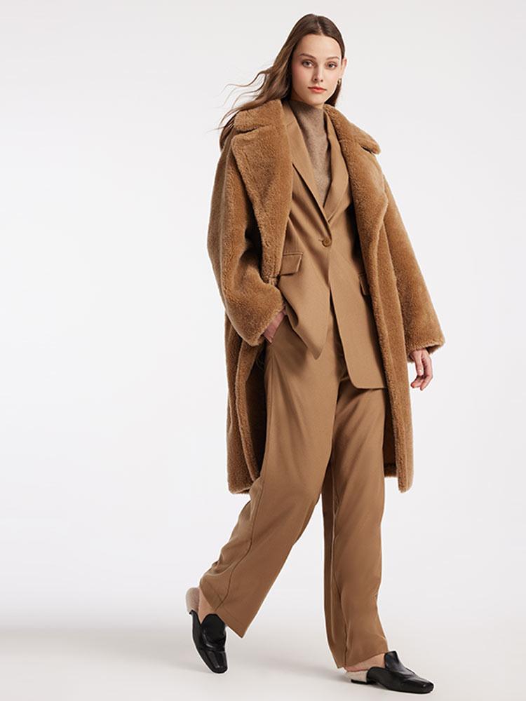 Lamb Wool Oversized Teddy Overcoat GOELIA