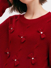 Chili Red Tencel & Wool Sweater GOELIA