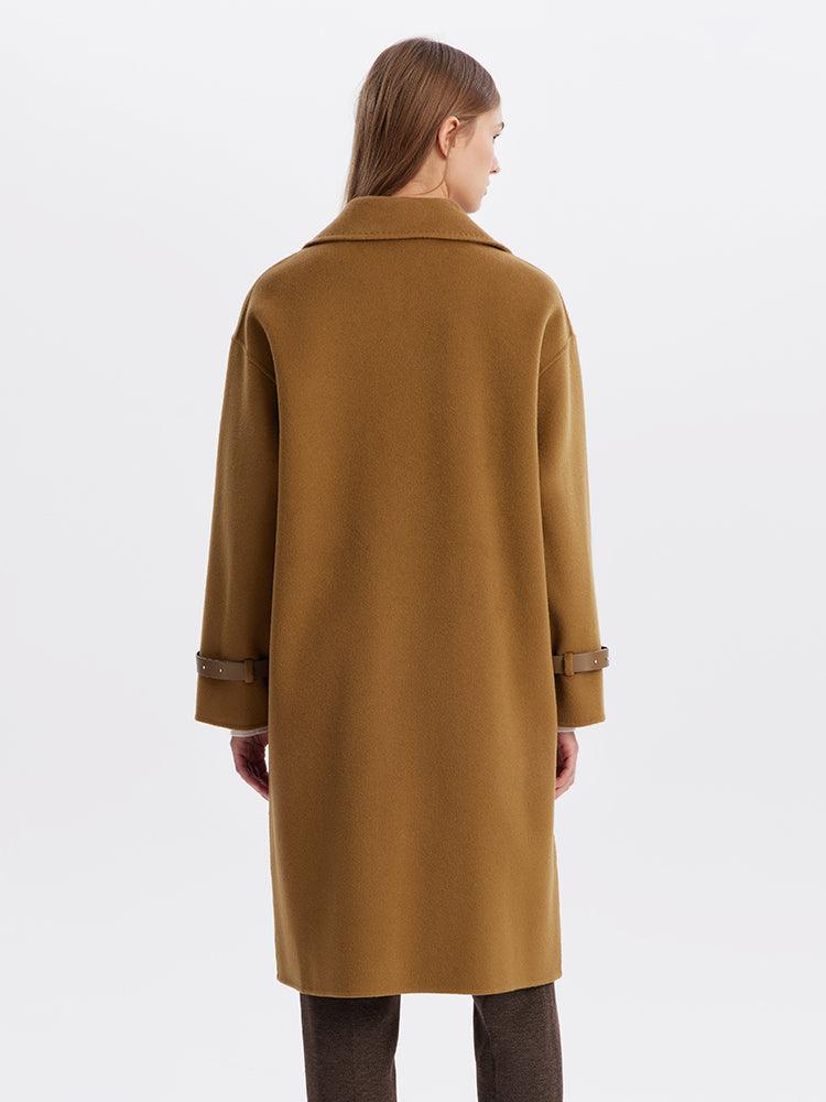 Double-Breasted 100% Double-faced Woolen Coat GOELIA