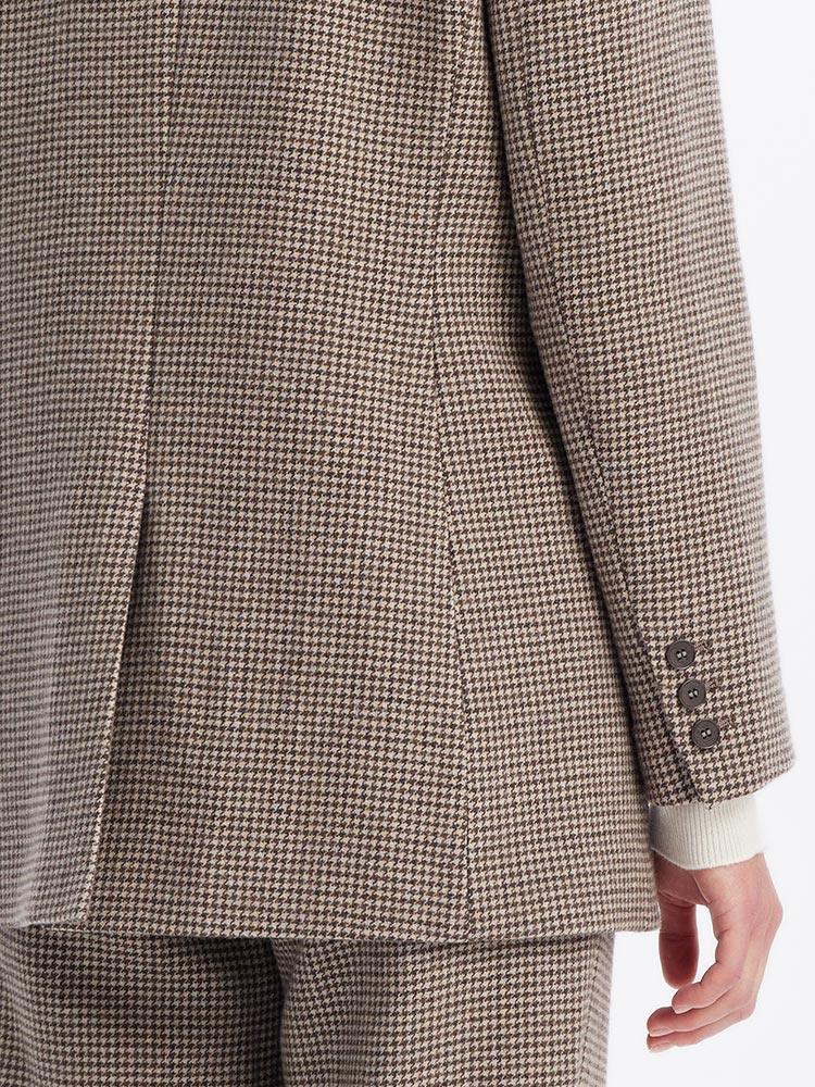 Grey Houndstooth Pattern Washable Blazer GOELIA