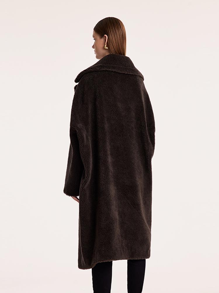 Teddy Lamb Wool Lapel Oversized Coat GOELIA