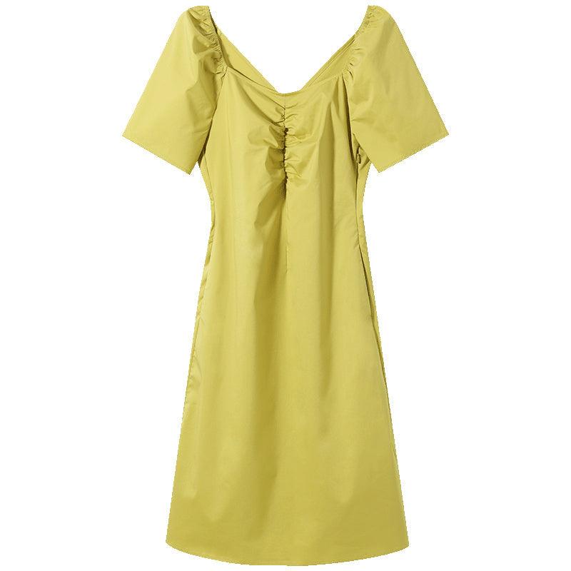 Cotton Gathered Pleated Dress GOELIA