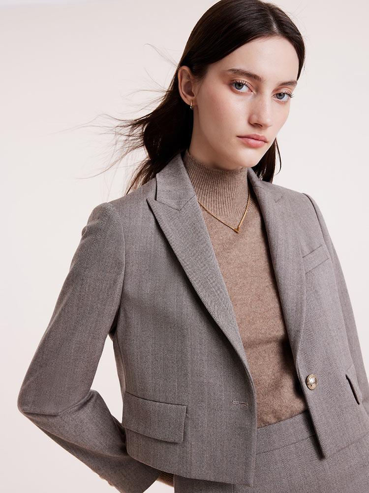 Crop Blazer And Half Skirt Two-Piece Suit GOELIA