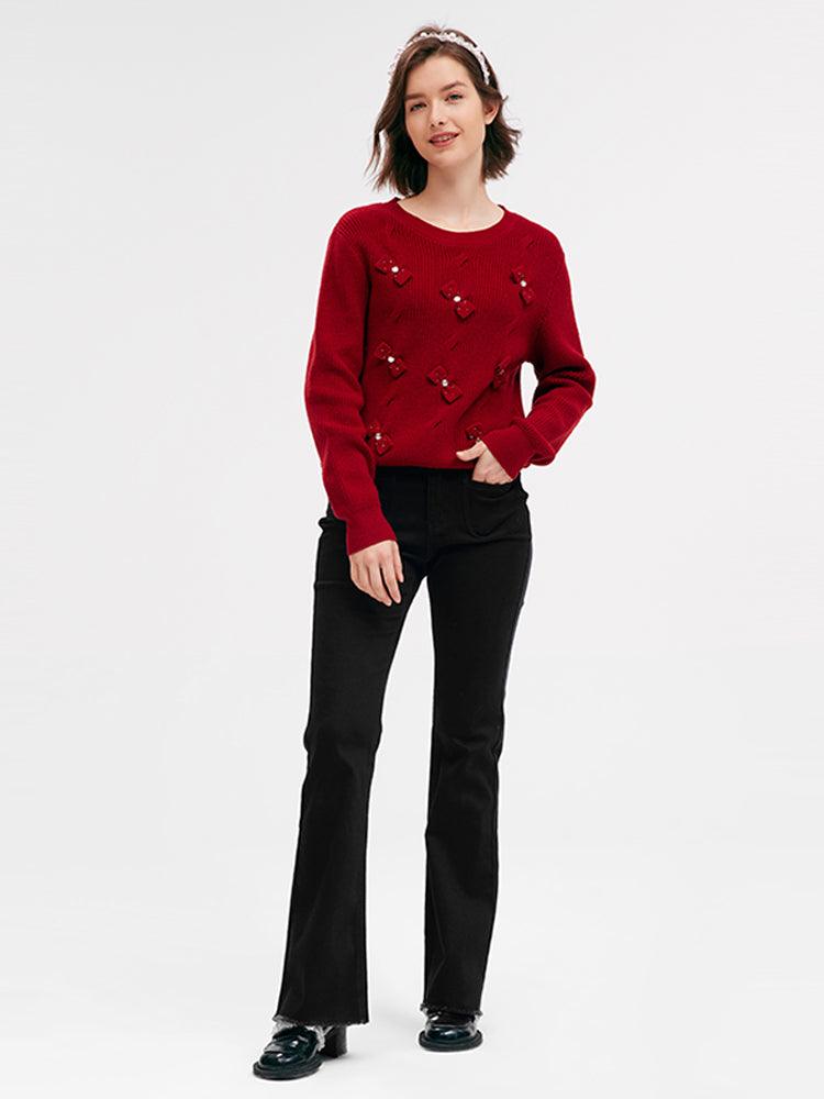 Chili Red Tencel & Wool Sweater GOELIA