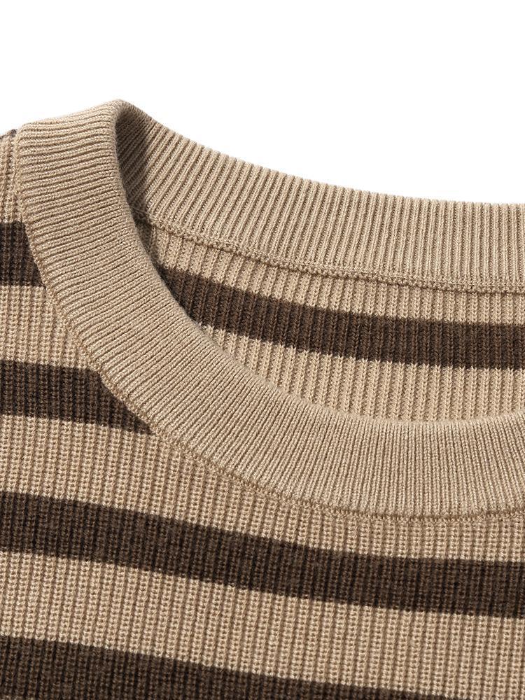 Machine Washable Wool Stripe Sweater GOELIA