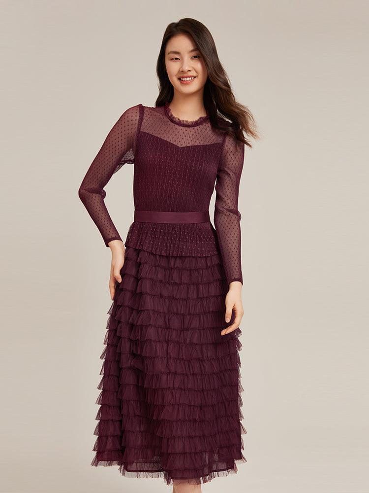 Pleated Tiered Dress GOELIA