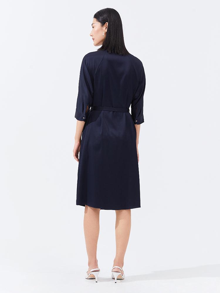 Silk Shirt-Style Oversized Dress GOELIA