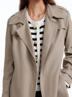 Worsted Wool Trench Coat With Belt GOELIA