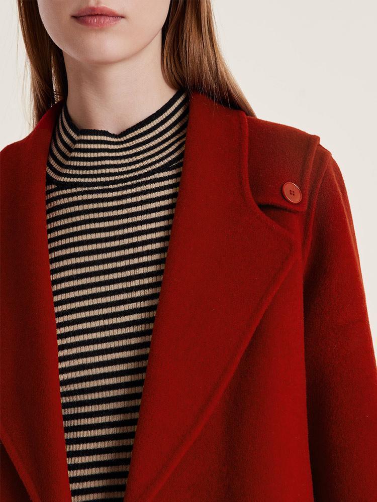 Tencel Wool Double-Faced Lapel Coat GOELIA