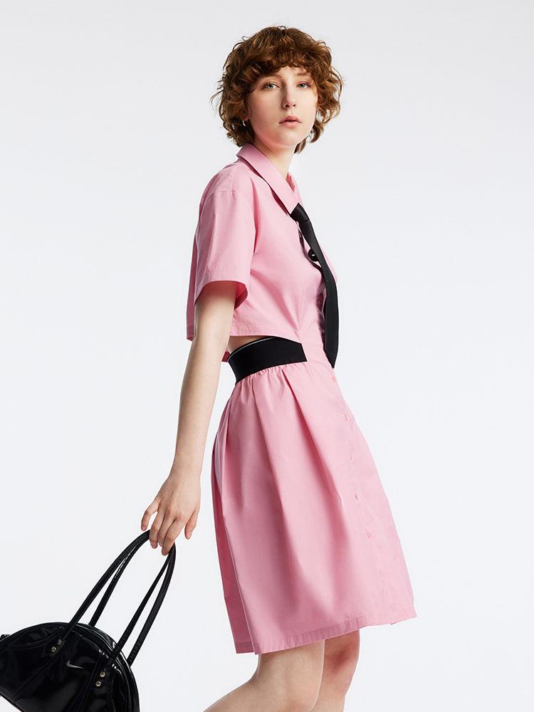 Light Pink Dress With Tie GOELIA