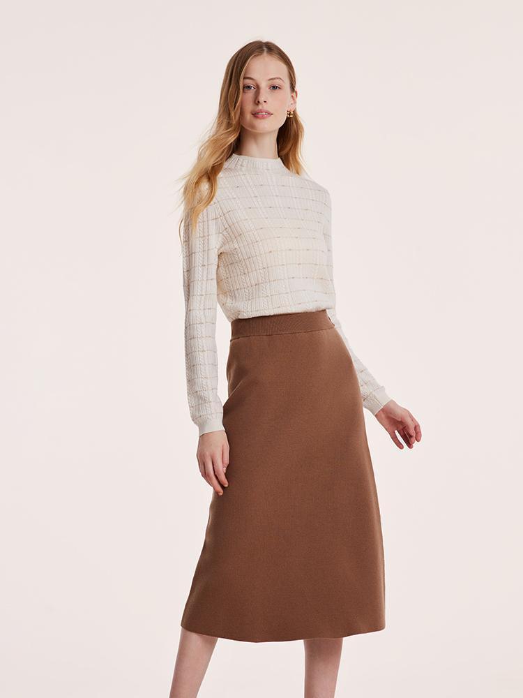Tencel Wool Jacquard Sweater And Half Skirt Two-Piece Set