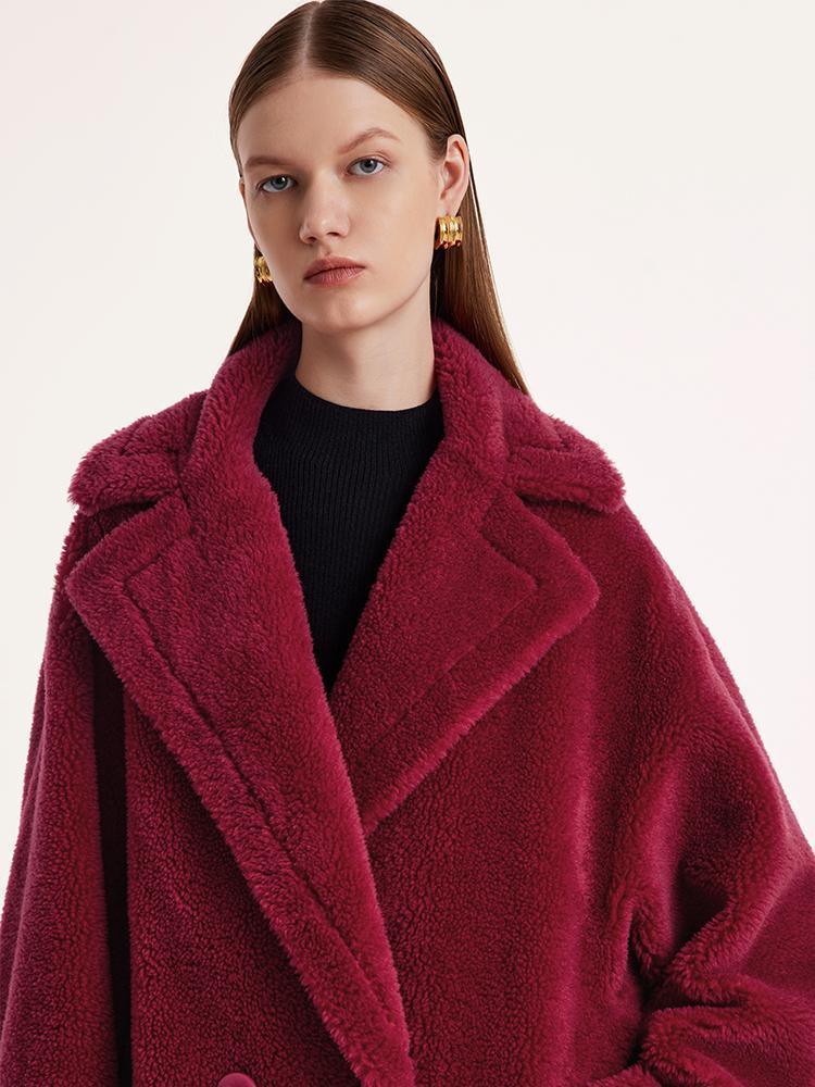 Teddy Lamb Wool Lapel Oversized Coat GOELIA