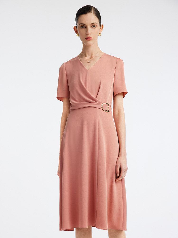 Acetate Waist-skimming V-neck Dress GOELIA