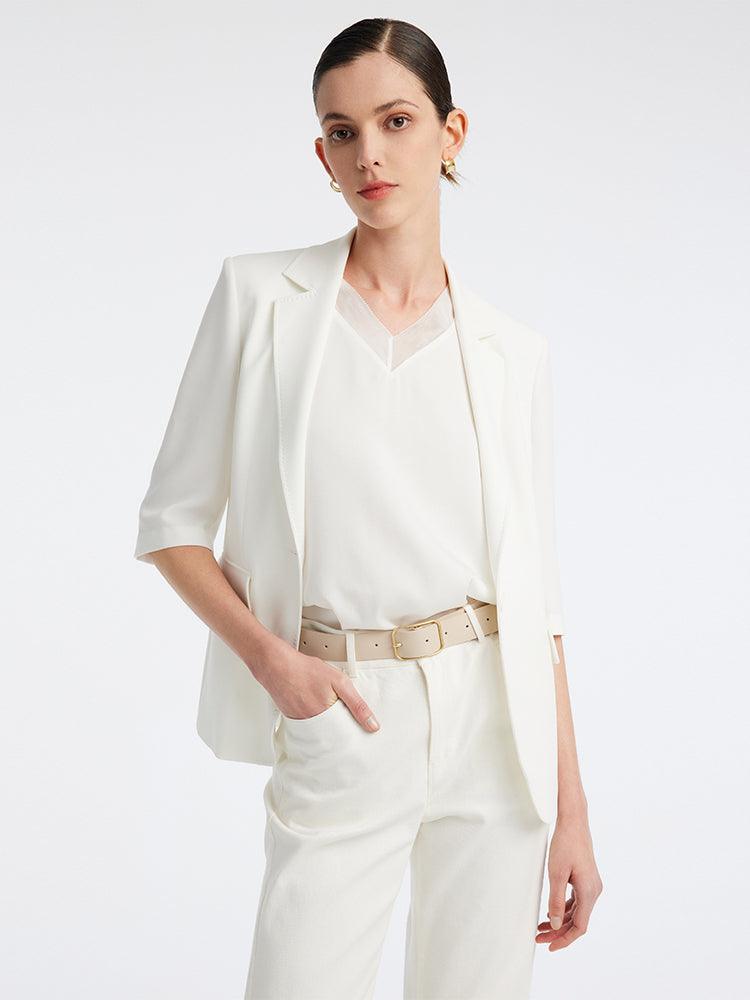 White Acetate Blazer GOELIA