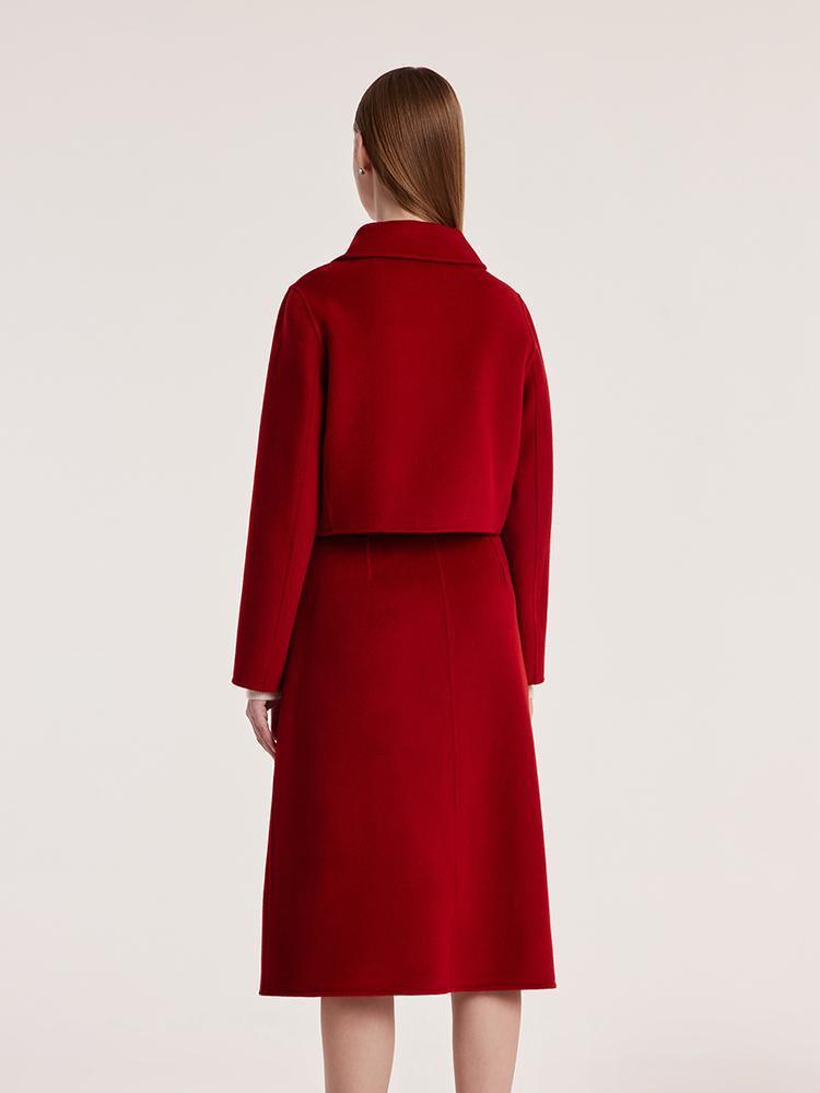 Tencel Wool Crop Jacket And Half Skirt Suit GOELIA