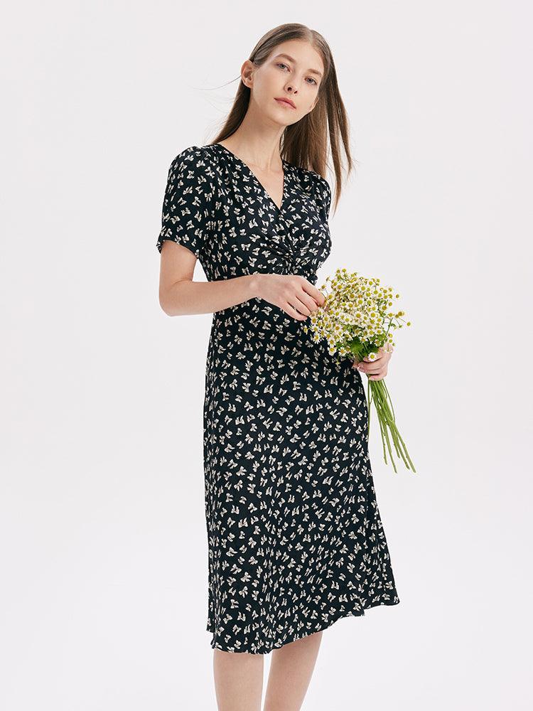 Vestido retorcido con cuello en V