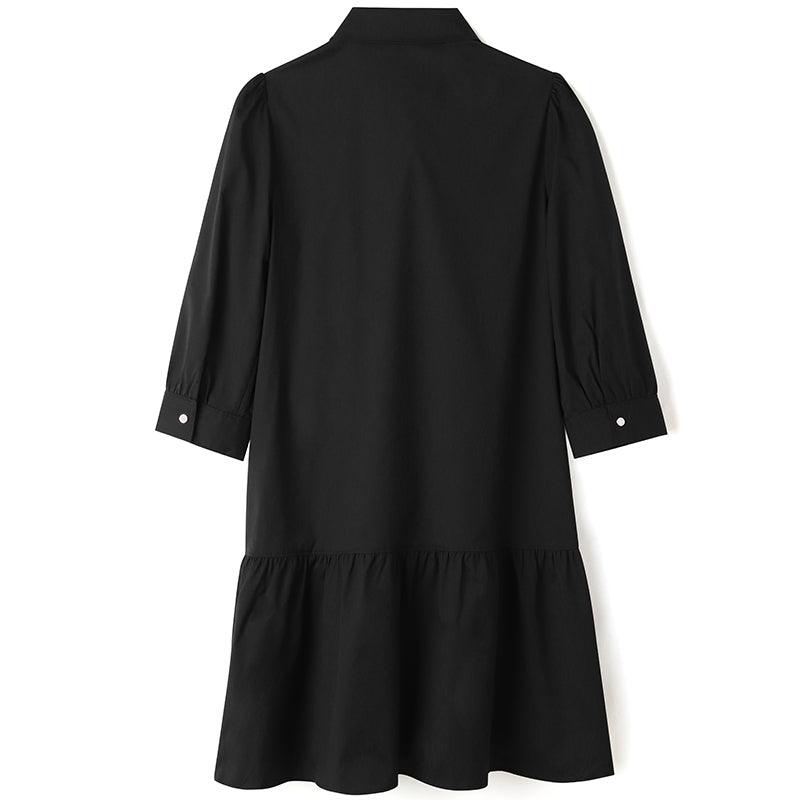 Black A-Shape Cool Style Dress GOELIA