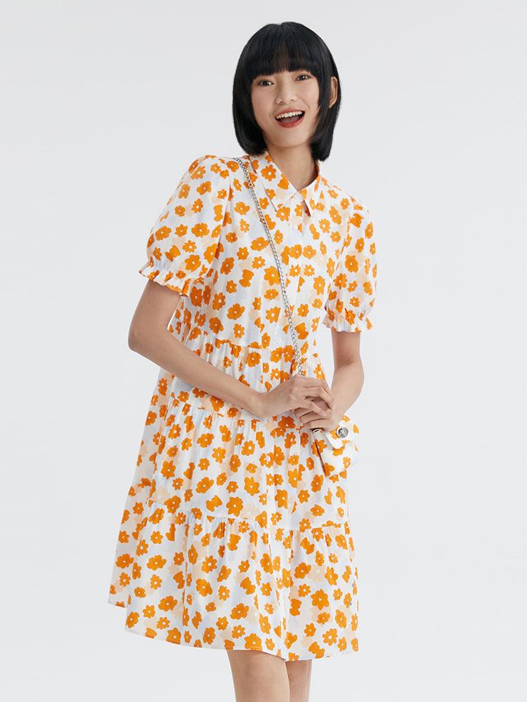 A-Shape Printed Knee-Length Dress GOELIA