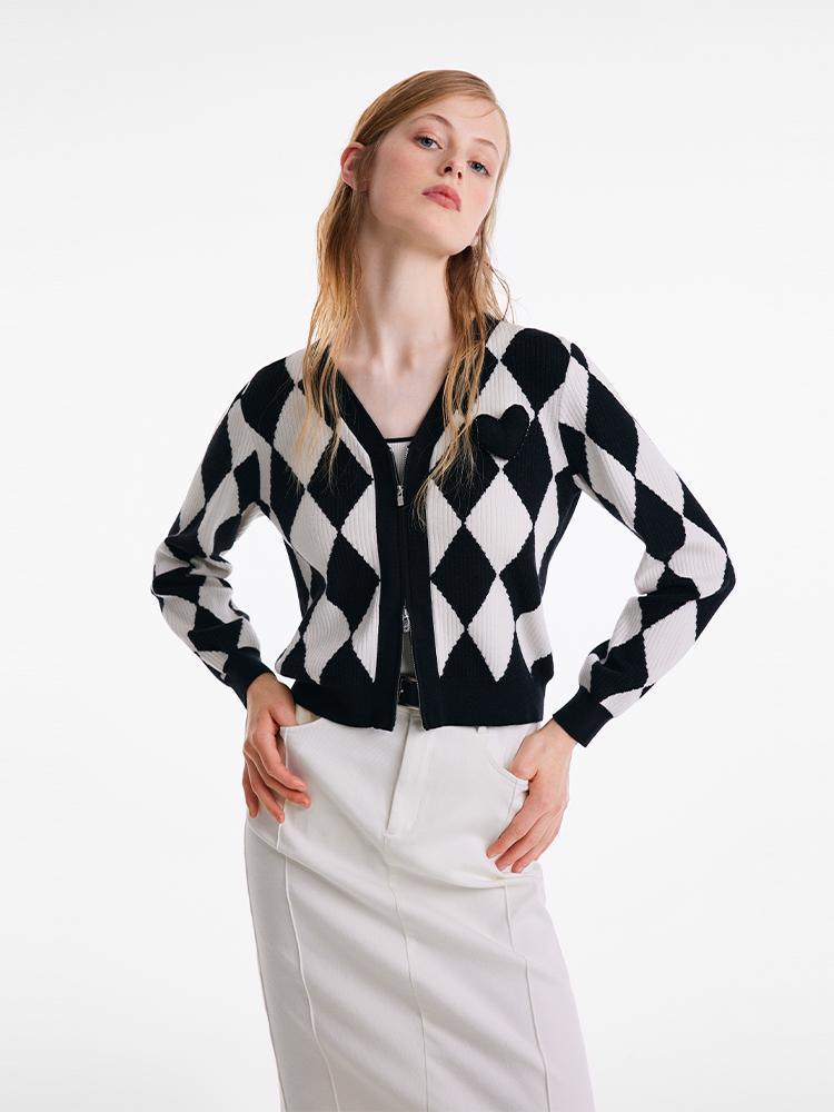 Tencel-Wollcardigan mit abnehmbarer Brosche 