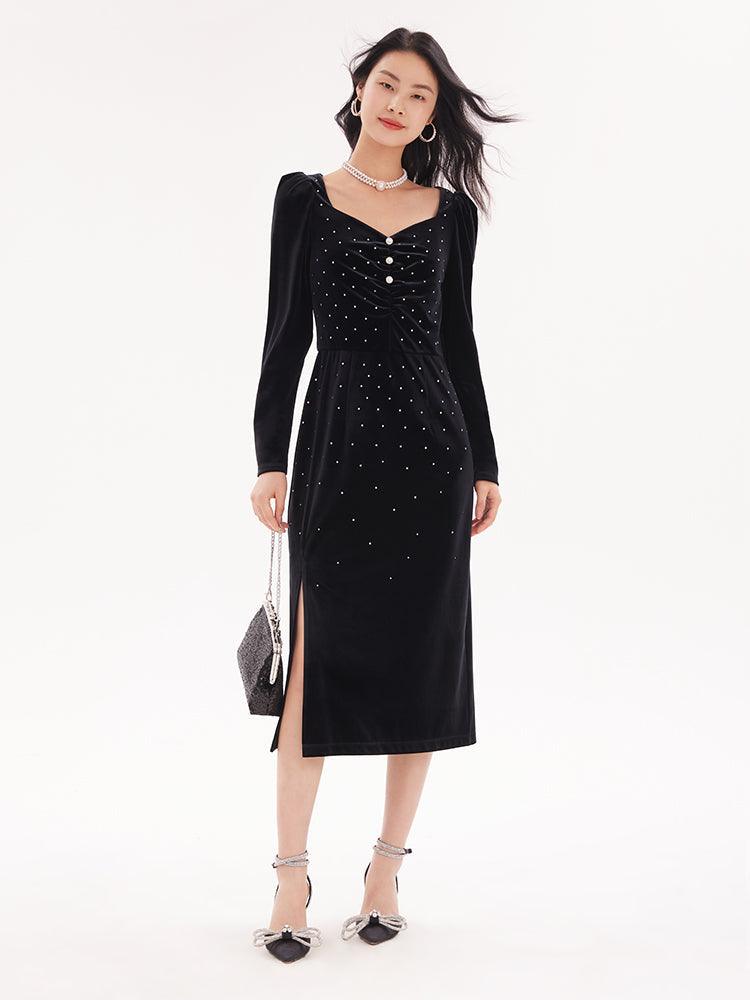 Diamonds Velvet Dress GOELIA