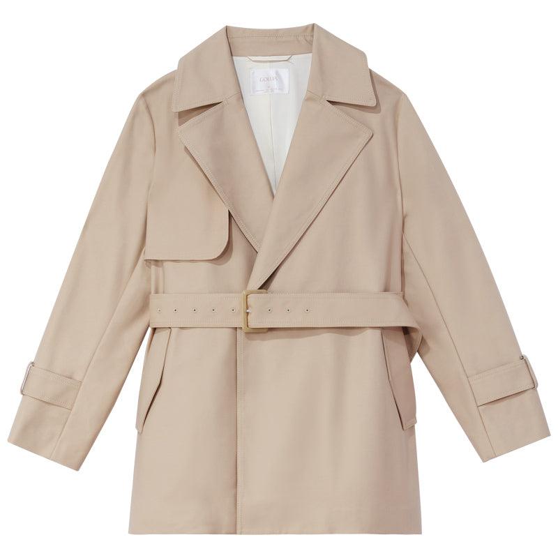 Crop Trench Coat With Belt GOELIA