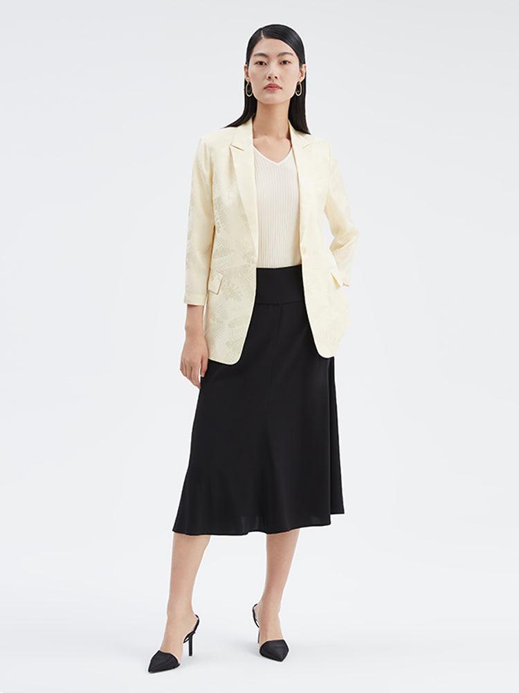 16 mm Blazer aus Jacquard-Seide 