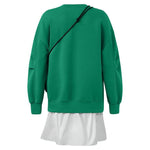 Faux Two-piece Hoodie Dress Paired With A Handbag GOELIA