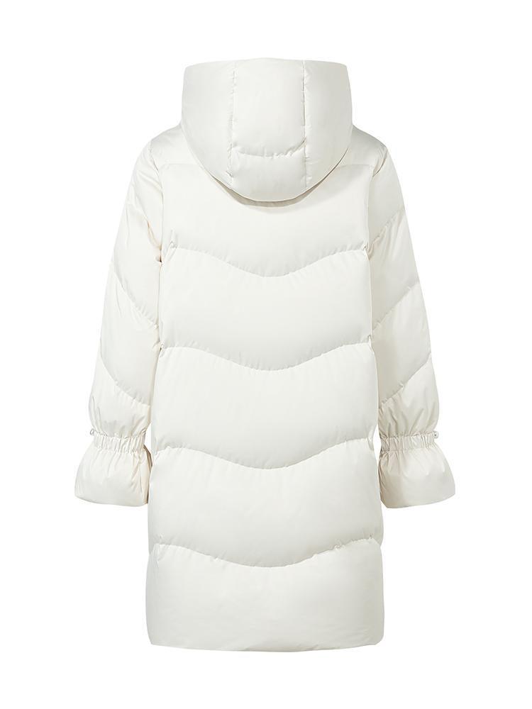 Pearl Patch Pocket Hooded Goose Down Garment GOELIA